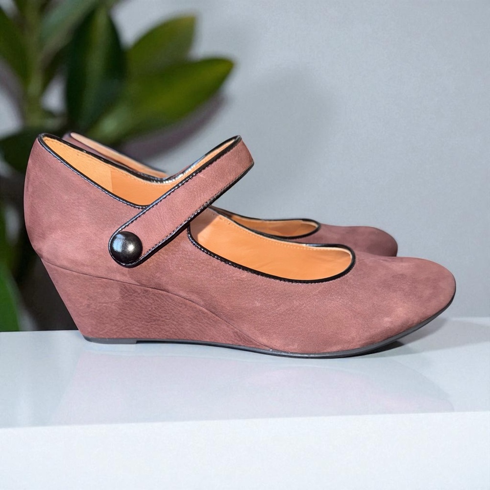 Geox Respira Brown Suede Mary Jane Wedge Shoes Size  37 (US 6)